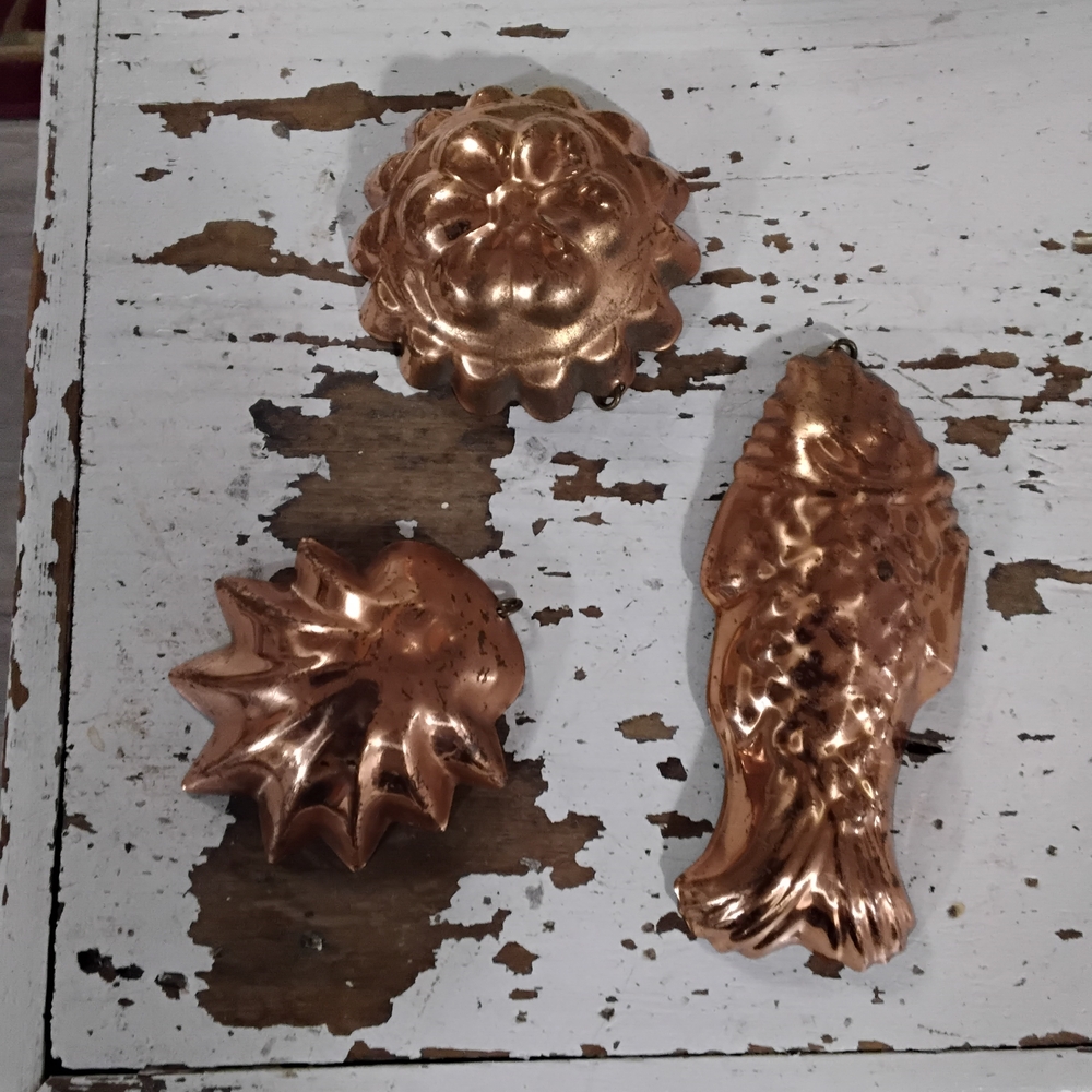 Miniature Copper Jelly Molds...BIRTH GRAMM?